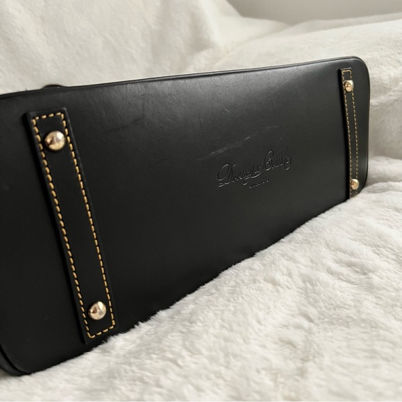 Dooney and Bourke Croco Purple Embossed Double Strapped Tassel Bag - Picture 10 of 13